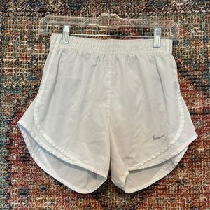 White Nike shorts with size small